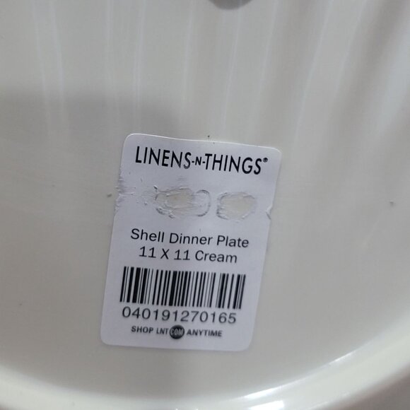 Linens N Things Clam Shell Dinner Salad Plates Cream Yellow Set of 3 - Picture 10 of 10